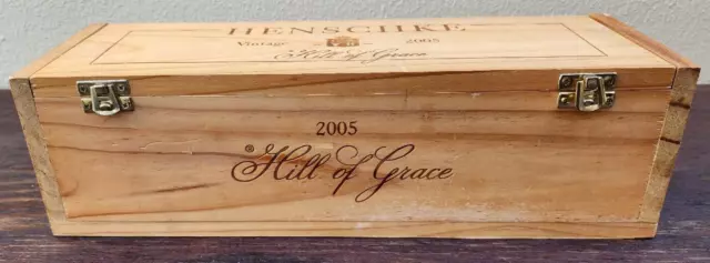 Empty Box Henschke Hill Of Grace Vintage Wooden Box 2005 Vintage