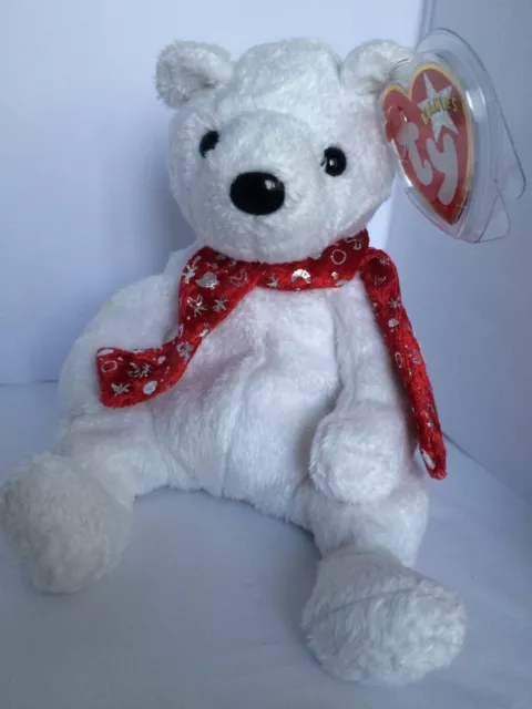 Ty Beanie Babie Baby * 2000 Holiday Teddy * Cute White Bear | Mwmt | Rare