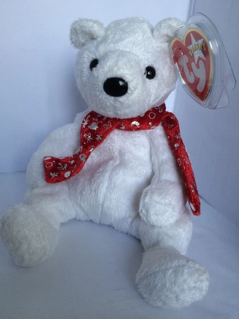 Ty Beanie Babie Baby * 2000 Holiday Teddy * Cute White Bear | Mwmt | Rare