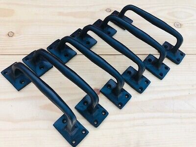 6 LARGE Cast Iron Handles Door Hardware Pull Gate Shed EASY GRIP Grasp Barn Shed