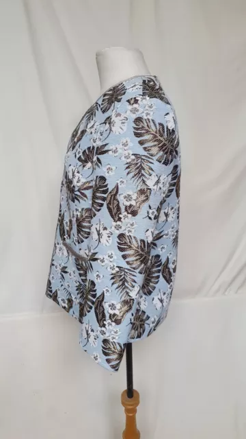 Womens Suit Set, Jacket & Trousers, UK12, Artigiano, Blue, Floral, Tropical 7722 2
