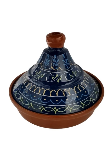 Hand-painted Traditional Blue Ceramic Tagine Cooking Pot/Tagine 10" Rare design