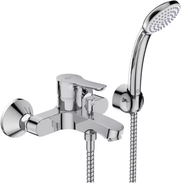 Ideal Standard BC676AA Alpha Miscelatore Esterno Vasca Doccia, Con Accessori, Cr