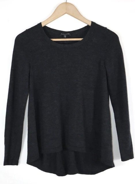 Eileen Fisher Petite Damen Pullover Pullover 100% Merinowolle Grau Sz PP