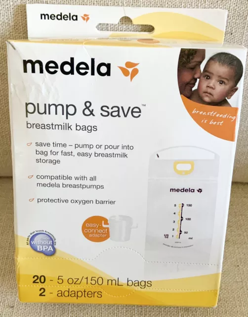 Medela Pump and Save Breast Milk Storage Bags, 20 ct