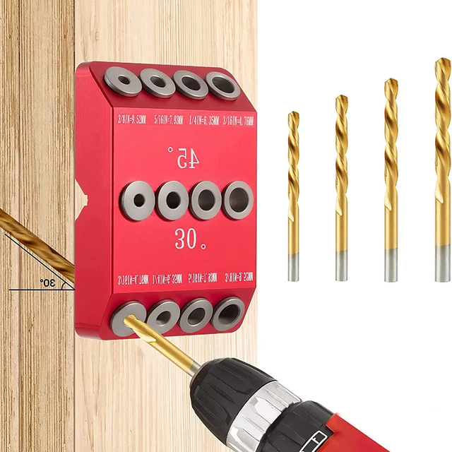 30/45/90 DEGREE DRILL Jig CNC Hole Puncher Doweling Template DIY