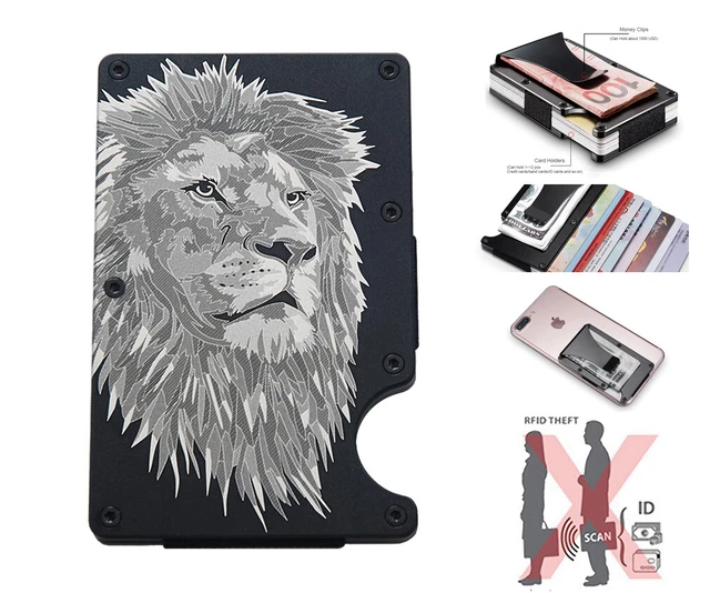 Portafoglio Uomo Con Rfid Portafoglio Sottile In Alluminio Metallico, Protezione RFID, Per Carte Di Credito E Biglietti Da Visita - Unisex Portafoglio Sottile Anti Scansione