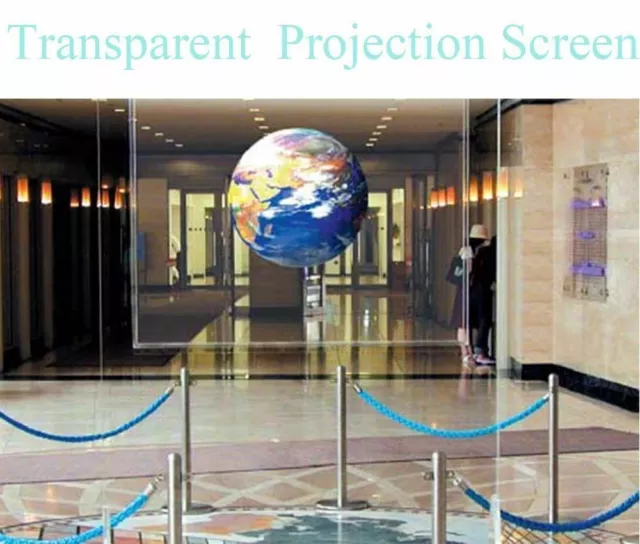 Clear Holographic Rear Projection Screen Projector Film Self-Adhesive 60inx40in