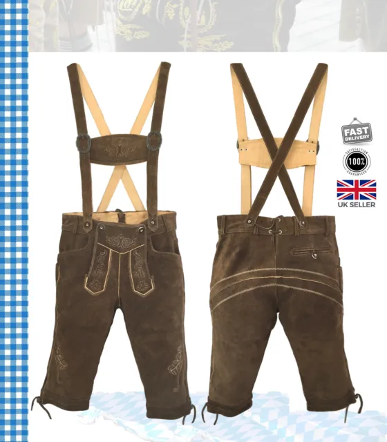 Pantaloni in pelle bavarese pantaloni tradizionali camoscio UK 38" / EU 54 [3013]