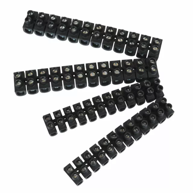 Barrette de connexion / domino 12 entrées noire