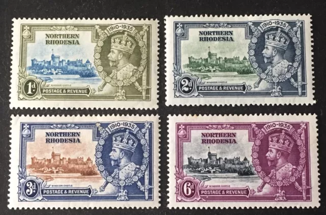 Northern Rhodesia King George V Silver Jubilee 1935 Full Mint Set x4 stamps MLH