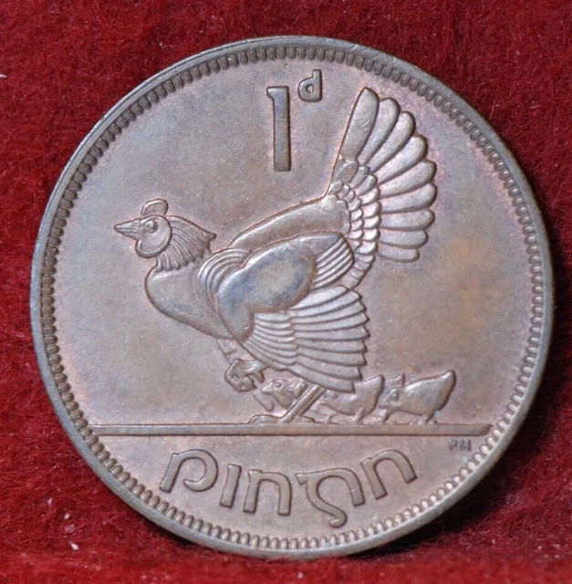 Ireland, 1948 Penny, KM11, About Uncirculated, NR,  6-4