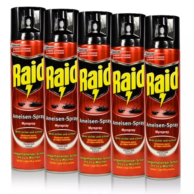 5x Raid Ameisen-Sprayl 400 ml - Wirkt sicher und schnell