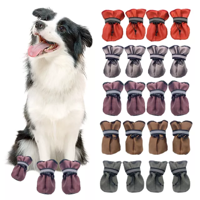 4 Pezzi/Set Scarpe Per Cani Antiscivolo Stivali Da Neve Per Animali ^