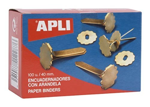 APLI 12287 Boîte de 100 Attaches parisiennes avec oeillets 40 mm