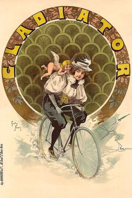 Poster Manifesto Locandina Pubblicità Stampa Vintage Biciclette Francesi Parigi