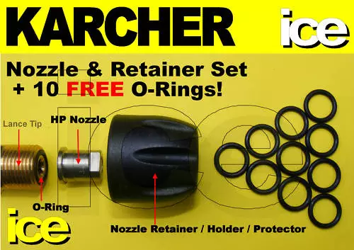 Karcher Hds Pressure Washer Steam Cleaner Nozzle Jet Tip Screw Guard O-Ring Set