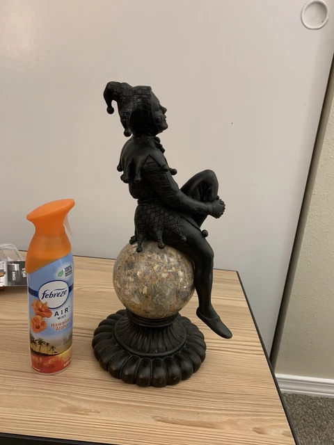 European Bronze Jasper Marble Sculpture Of Jester