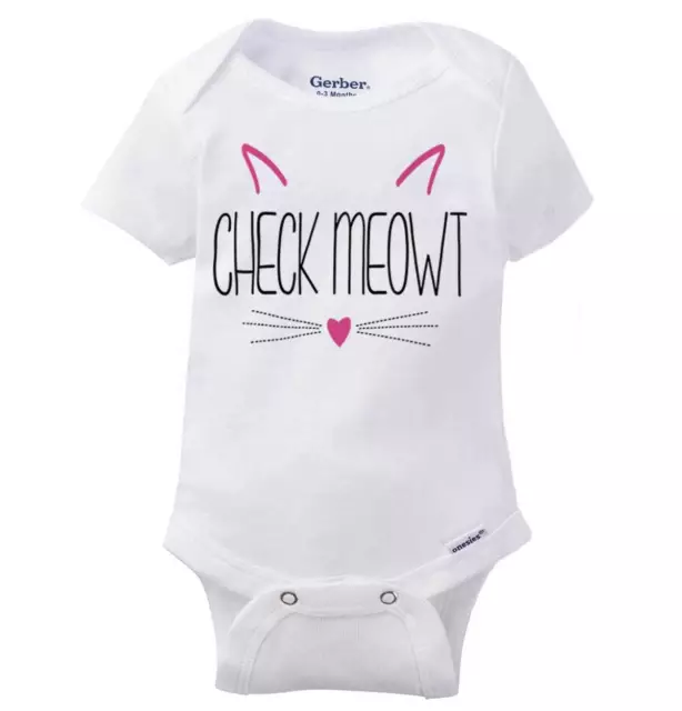 Check Meowt Funny Cute Cat Lover Outfit Gift Baby Girls Infant Romper Newborn