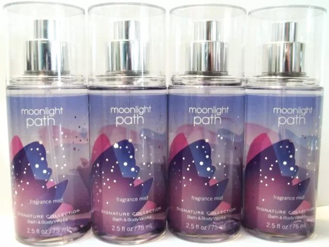 Bath Body Works MOONLIGHT PATH Fine Fragrance Mist Travel 2.5 oz NEW x 4