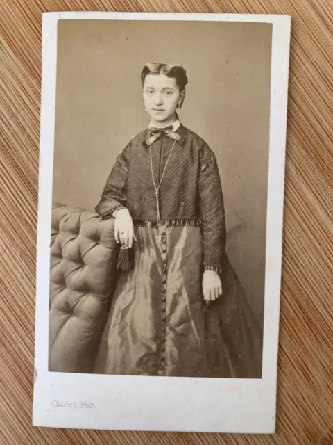 Photo Carte de Visite CDV Portrait femme 1860 Charles Bordeaux