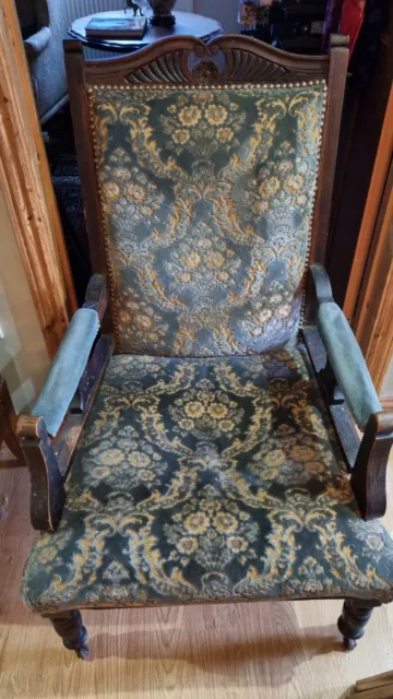 Antique Fireside Library Bedroom Chair Armchair