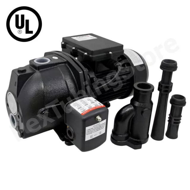 1/2 HP Convertible Shallow or Deep Well Jet Pump w/Pressure Switch, 115/230V