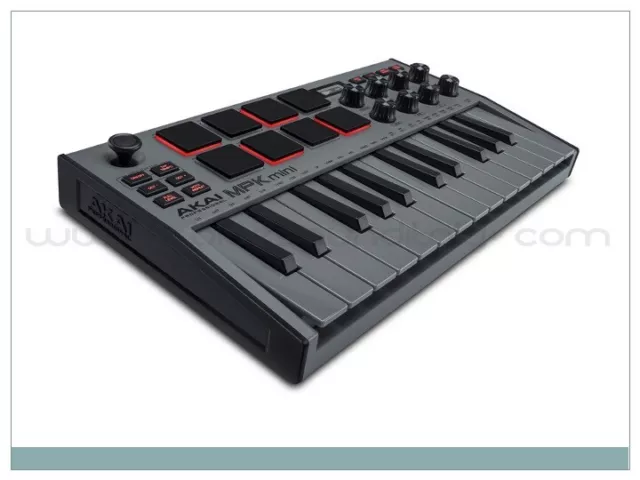 AKAI MPK mini MK3 GRAY Keyboard controller MIDI USB 25 tasti 8 pad GRIGIO 2