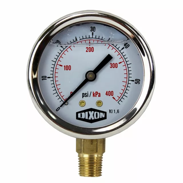 Water and Air Pressure Gauge New 1/4" Brass BSPT Thread 0 - 58psi / 400kpa