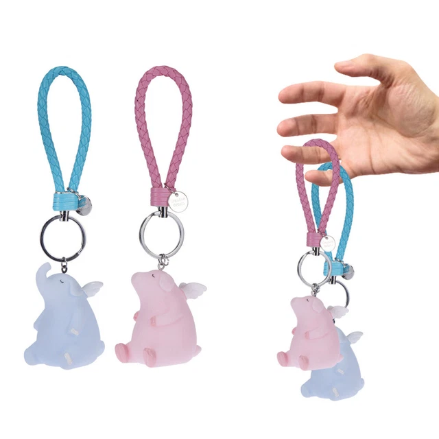 Cartoon Angel Elephant Pig Key Ring Porte-clés de voiture Sac Pendentif Charm