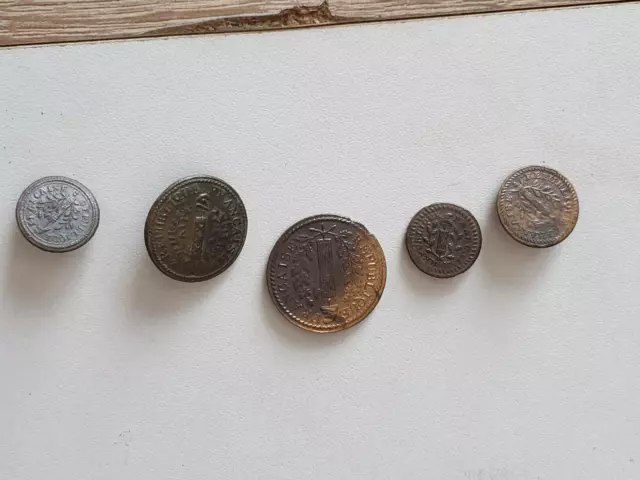 Lot de 5 boutons collections de la révolutions république Française 1793 18ème