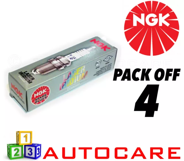 NGK Laser Iridium Spark Plug set - 4 Pack - Part Number: ITR6F13 No. 4477 4pk