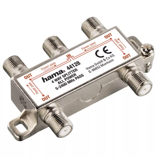 Hama Distribution par Satellite 4-fach Dc Passage Sat-Splitter Bk-Verteiler