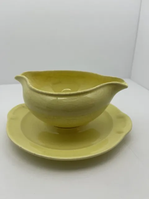 USA Made Lu-Ray Pastels Yellow Gravy Boat T S & T Taylor Smith Vintage 1953