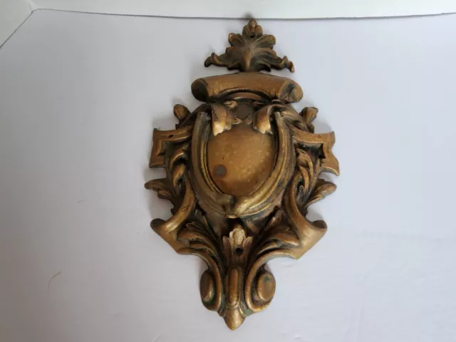 Door Knocker Ornate Heavy Metal Architectural Baroque Style Scroll Vintage