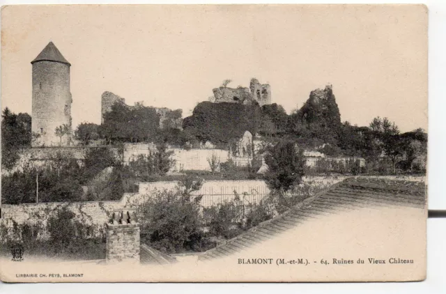 BLAMONT - Meurthe et Moselle - CPA 54 - la grosse tour et ruines du chateau