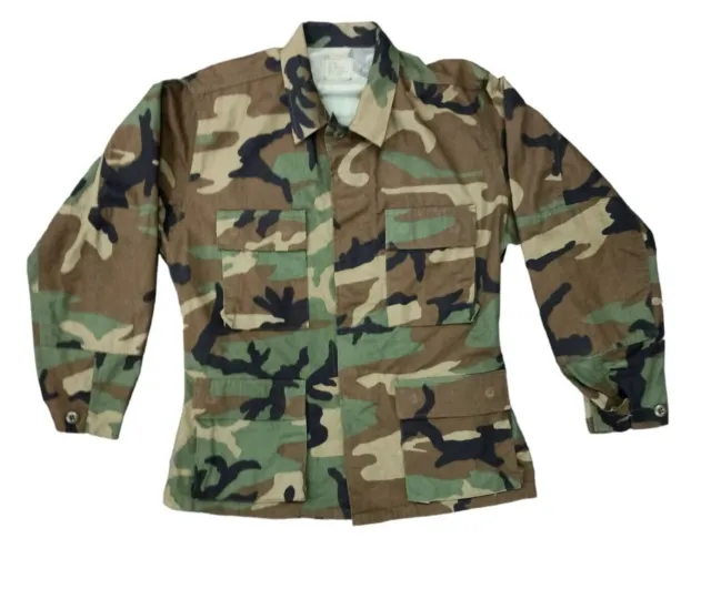 Genuine US Army Woodland Camouflage Combat Shirt Lightweight Military Jacket BDU