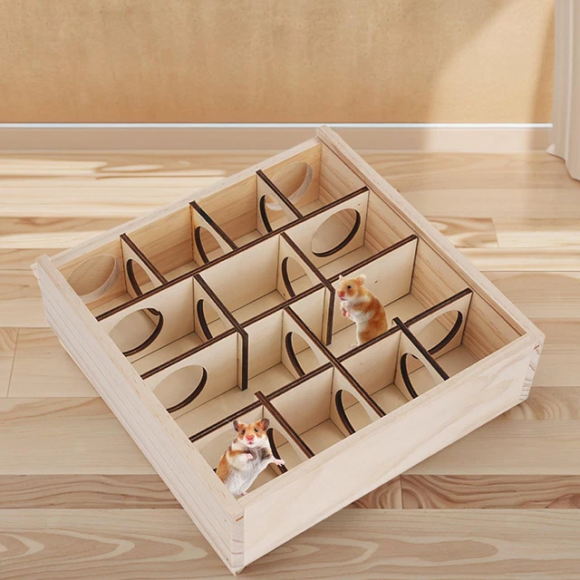 Hamsterhaus, Spielplattform, Hamsterspielzeug, Holzlabyrinth für