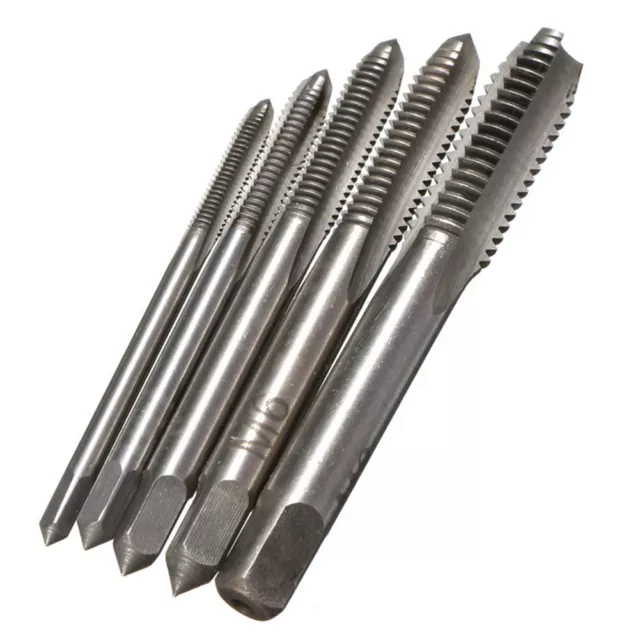 5pcs Durable Manual DIY Screw Thread Home Straight Fluted Tools Tap Drill Set