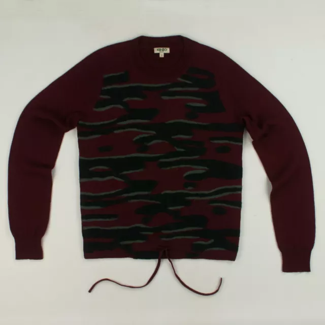 KENZO Paris 100% Wool Camo Knitted Sweater Jumper Size S