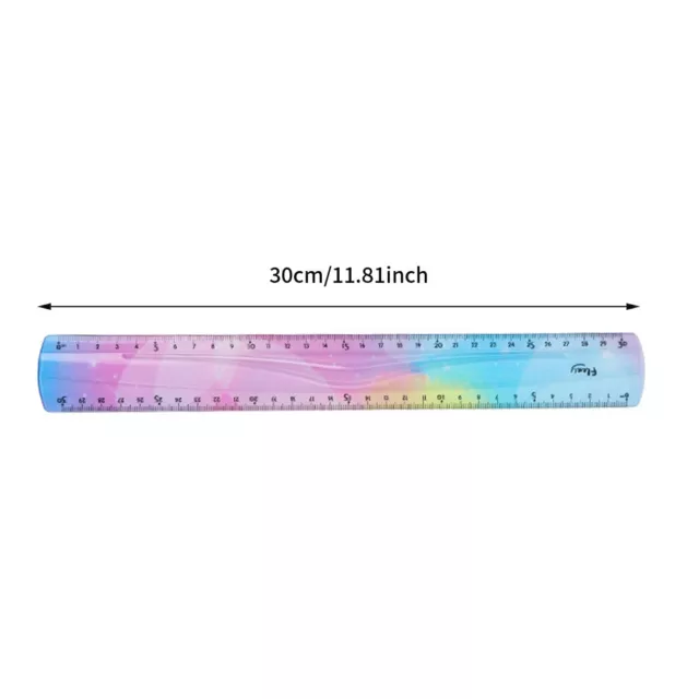 30cm Colourful Inch Metric Straight Flexible Ruler Drafting Supplies Soft