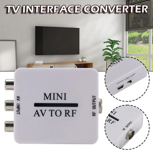 RCA/Composite A/V To RF/Coax/Coaxial Converter RF Modulator AV 2 COAX Adapter *
