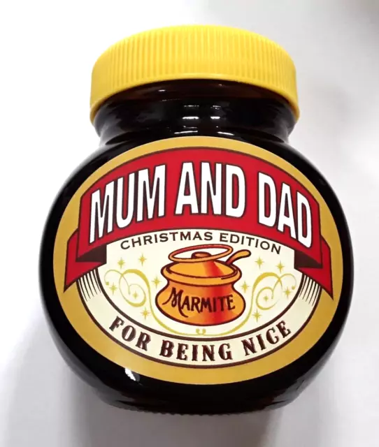 MARMITE Christmas Jar - 'MUM AND DAD' For Being Nice - 250gms - BBE May 2017 3