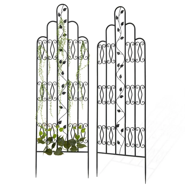 2er Set Rankgitter 179cm Pflanzengitter Metall Rankhilfe Rosenspalier Spalier DE