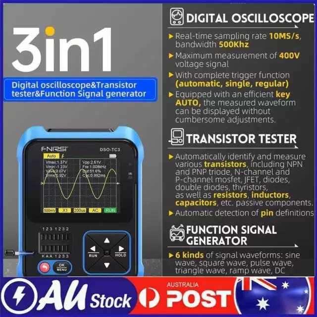 3 in 1 Digital Oscilloscope DSO-TC3 Component Tester LED Backlight Testing Tools