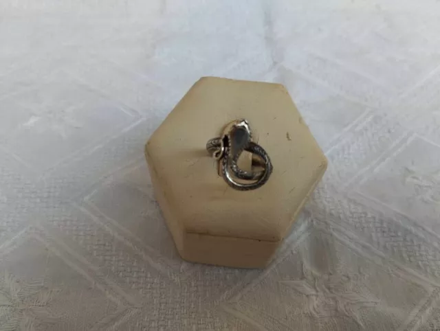 Antico Splendido Anello Da Donna In Argento Titolo 925 Con Serpente