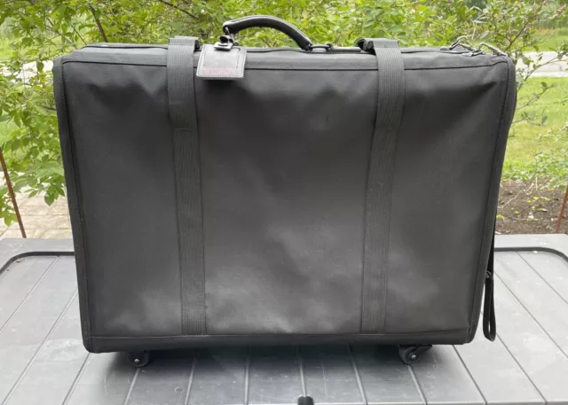 Tumi Wheeled Black Nylon Suitcase Luggage Extended Travel Rolling 4 Wheels