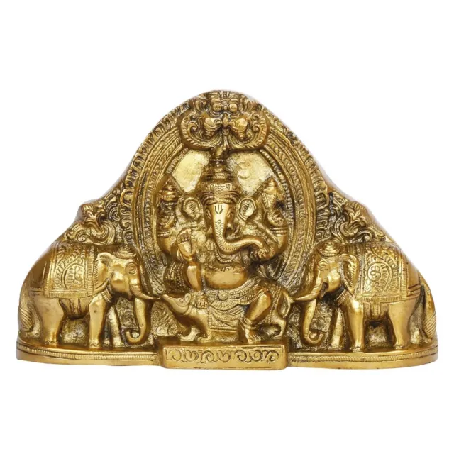 MULTI STORE ENTERPRISES Brass Gaja Ganesha Idol Ganesh Sitting on Rat  (7 Inch)