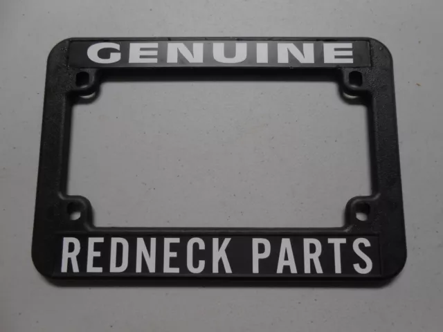 Motorcycle License Plate Frame "Genuine Redneck Parts" Harley Chopper Bobber