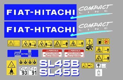 Hitachi Fiat-Hitachi Fb 110 Stickers Adhésif Kit Complet 